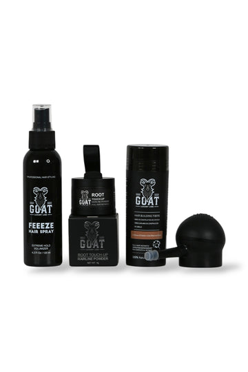Bundle: Hair Fibers + Spray Applicator, Hair Spray, and Root Touch-Up Hair color
